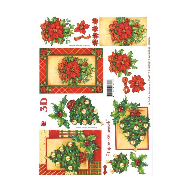 Carte 3D livret A5 à découper - 12 cartes - boules de noël