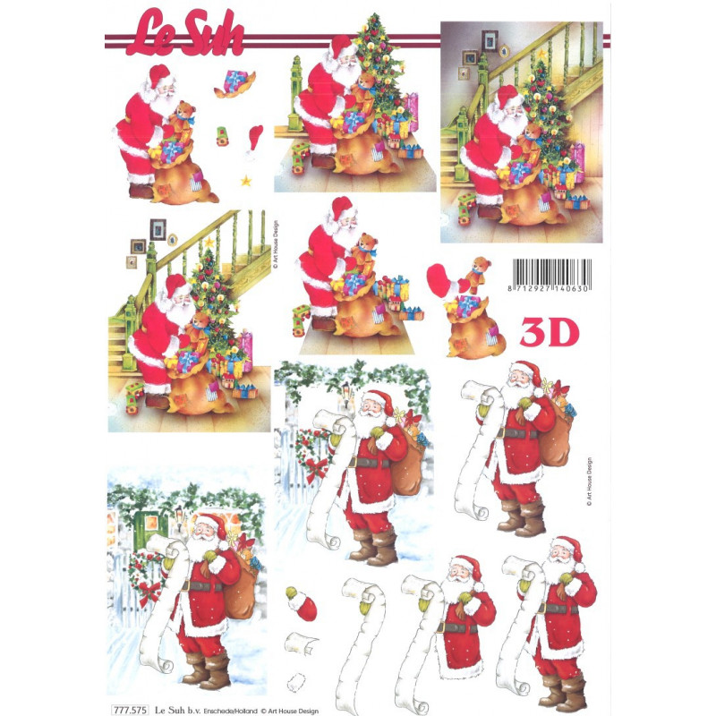 Carte 3D à découper -  père noël