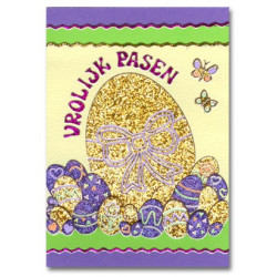 Stickers - 9301- oeufs de paques- glitter argent