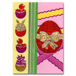 Stickers - 9301- oeufs de paques- glitter argent