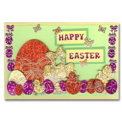 Stickers - 9301- oeufs de paques- glitter argent