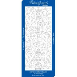 Stickers - 9302- oeufs de paques- glitter argent