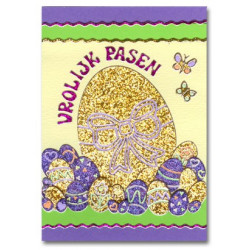 Stickers - 9302- oeufs de paques- glitter or