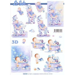 Carte 3D à découper -  bebe girafe bleu - 4169721