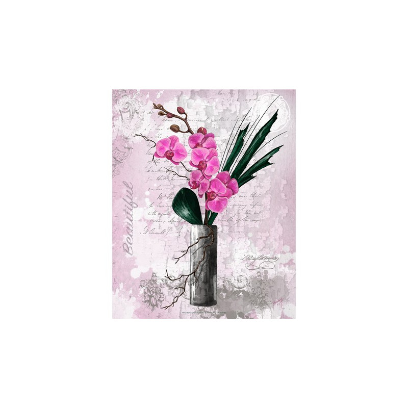 Image pour tableau 3d Orchidées rouges vase haut 24x30 cm GK2430085 -  Aux Bleuets Loisirs créatifs à Reims