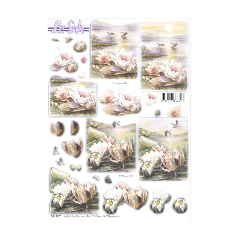 Carterie 3D Prédécoupée - Nénuphars condoléances