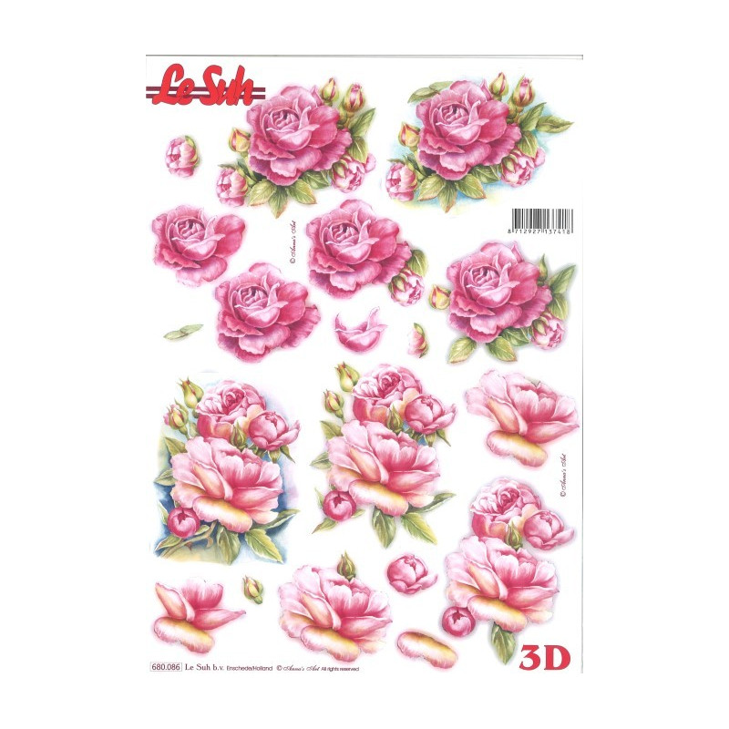 Carterie 3D Prédécoupée -Roses