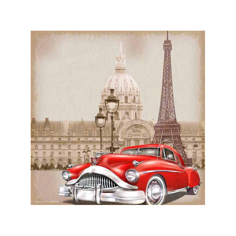 image pour tableaux 3D GK3030072 - 30X30 - Car in Paris