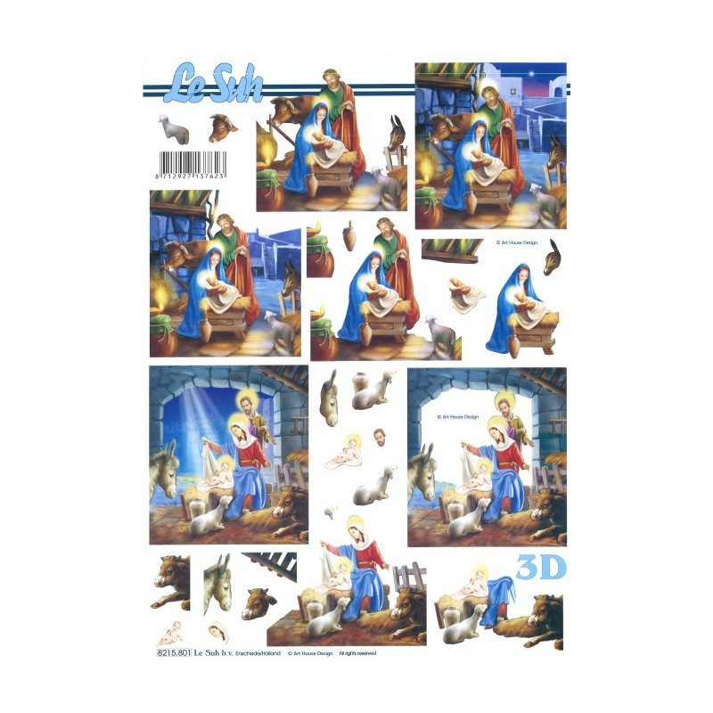 Carte 3D à découper - crèche de Noël - 8215801 Carte 3D à découper - crèche de Noël - 8215801
