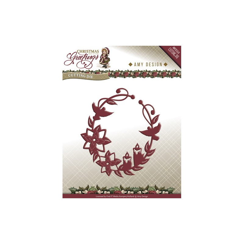 Die - Amy Design - Couronne de Noël 8 x 10 cm. Die - Amy Design - Couronne de Noël 8 x 10 cm.
