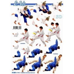 Carte 3D à découper -  judo