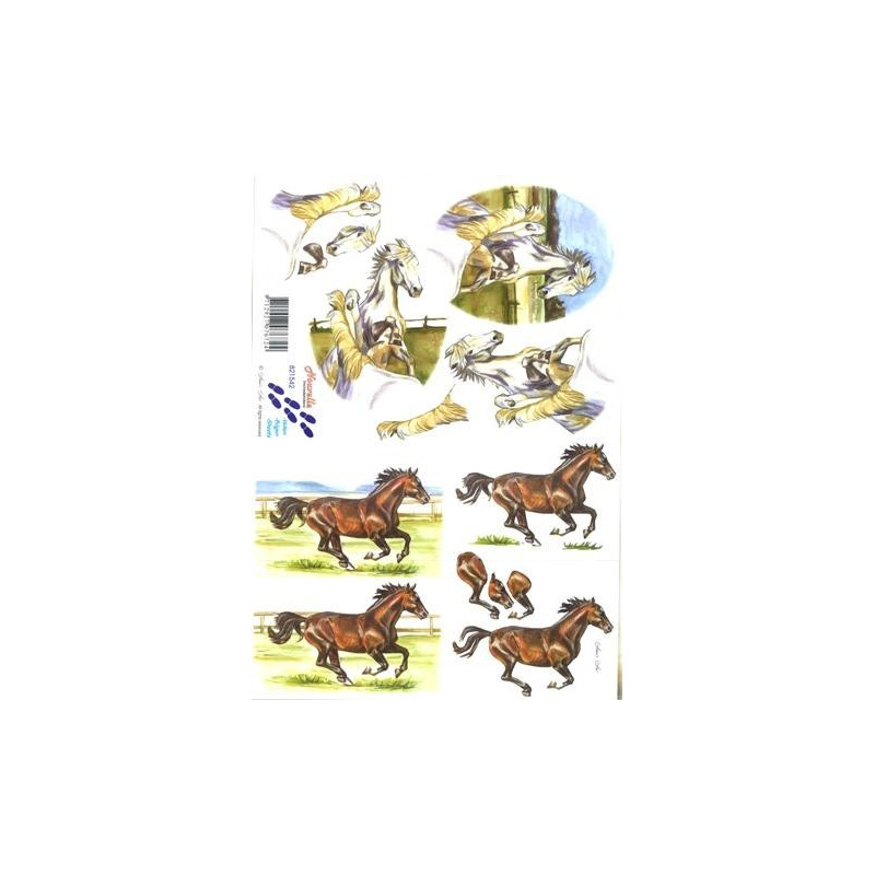 Carte 3D à découper -  chevaux
