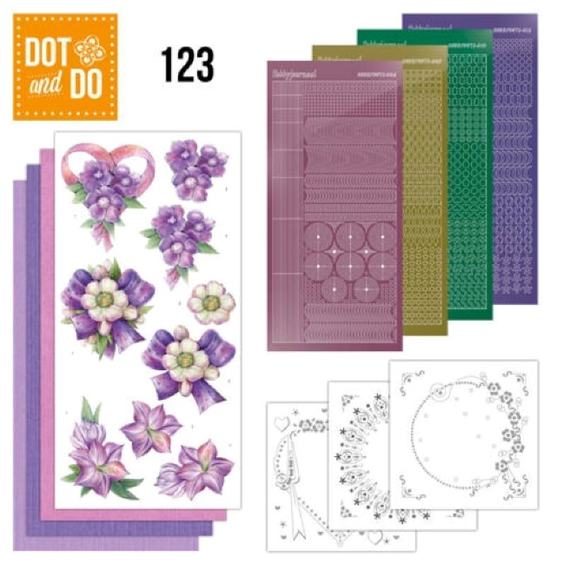 Dot and Do 123 - Kit Carterie 3D - Fleurs pourpres