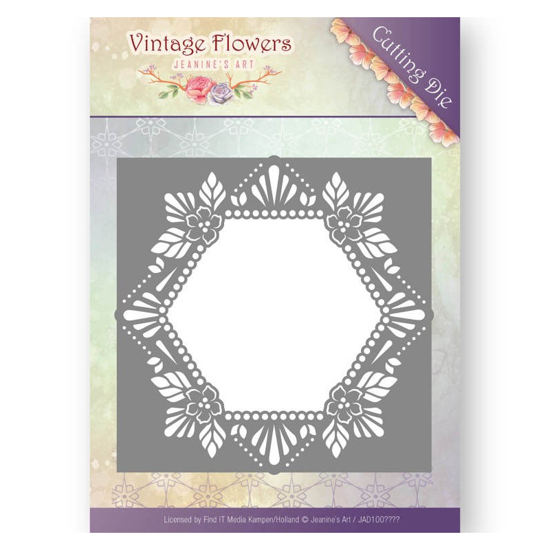 Die - Jeanine's Art - Vintage Flowers - Hexagone Floral 13x13 cm Die - Jeanine's Art - Vintage Flowers - Hexagone Floral 13x13 cm