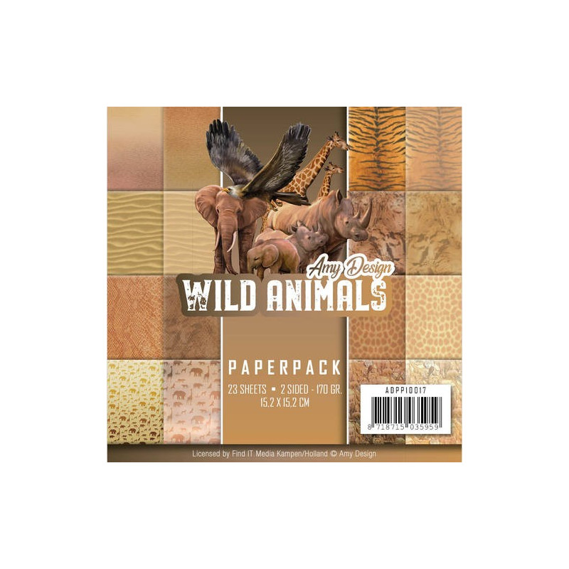 Bloc de papier - Amy Design - Wild Animals 15.2 x 15.2