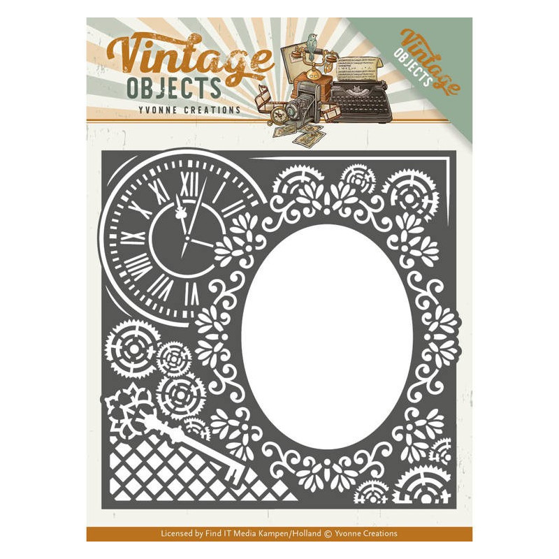 Dies - Yvonne Creations - Vintage Objects - Cadre Horloge Dies - Yvonne Creations - Vintage Objects - Cadre Horloge