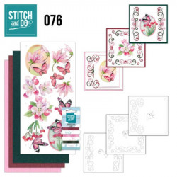 Stitch and Do 76 Carterie 3D broderie - Fleurs roses