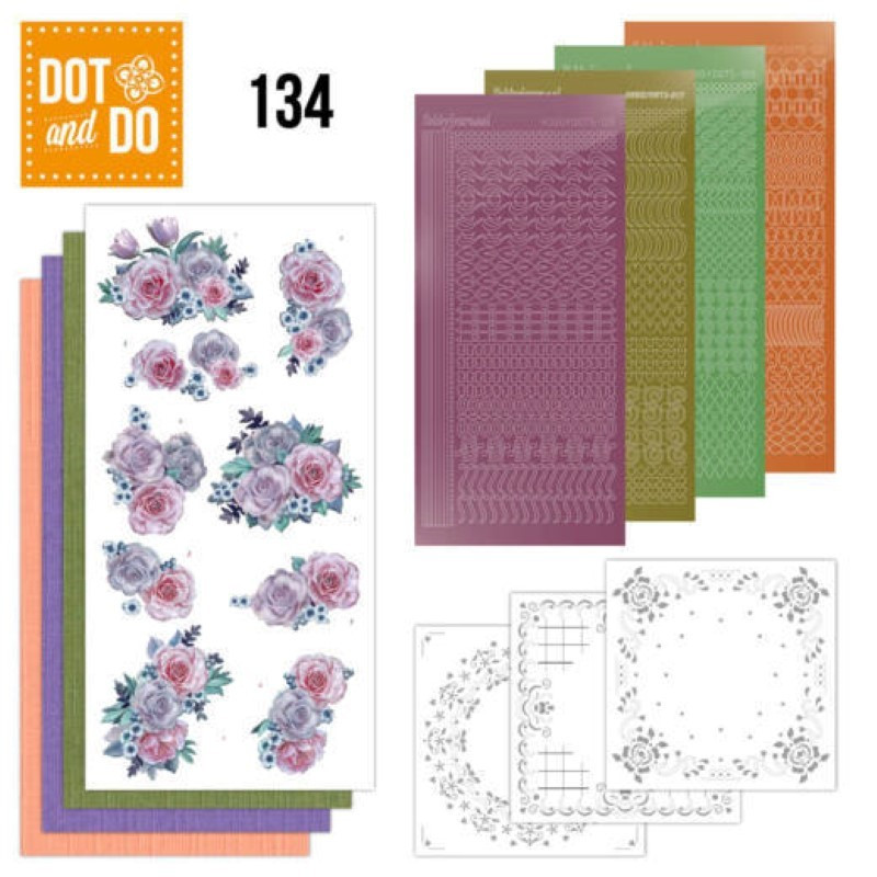 Dot and do 134 - kit carterie 3D - Fleurs pourpres