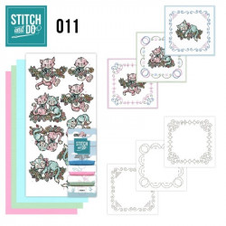 Stitch and do 11 carterie 3D broderie - Couple de chats