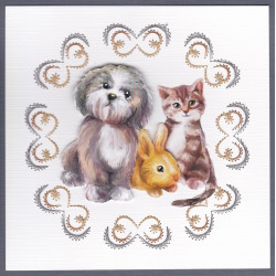 Stitch and do 53 - kit Carte 3D broderie - Chats et chiens