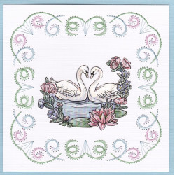 Stitch and do 61 - kit Carte 3D broderie - Cygnes