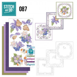 Stitch and do 87 - kit Carte 3D broderie - Fleurs mauves