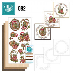 Stitch and do 92 Carte 3D broderie - Chouettes de Noël