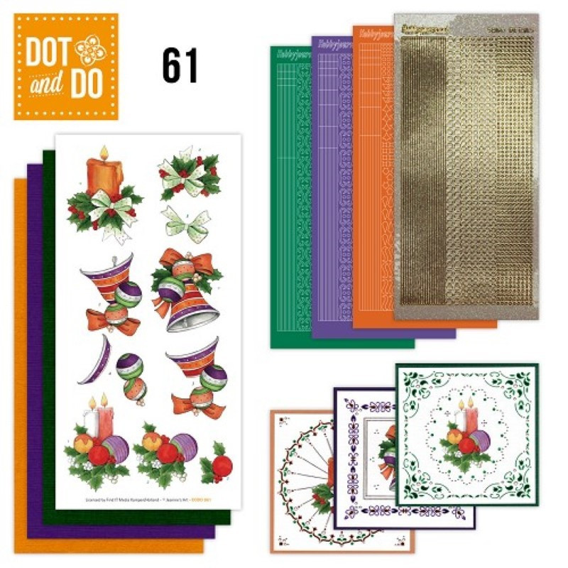 Dot and do 061 - kit Carte 3D - Cloches et boules de Noël     