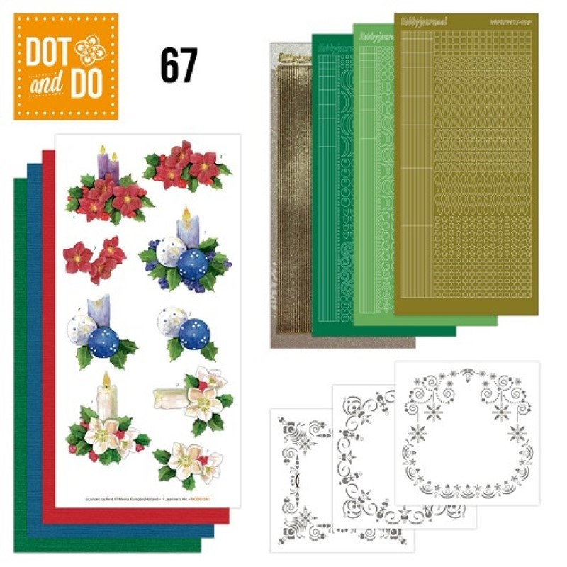 Dot and do 067 - kit Carte 3D - Bougies de Noël