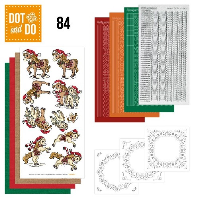 Dot and do 084 - kit Carte 3D - Chevaux à Noël