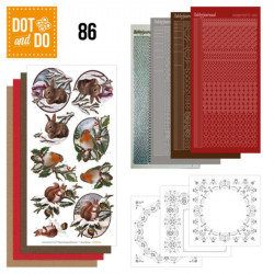 Dot and do 086 - kit Carte 3D - Lapin écureuil et rouge gorge à Noël