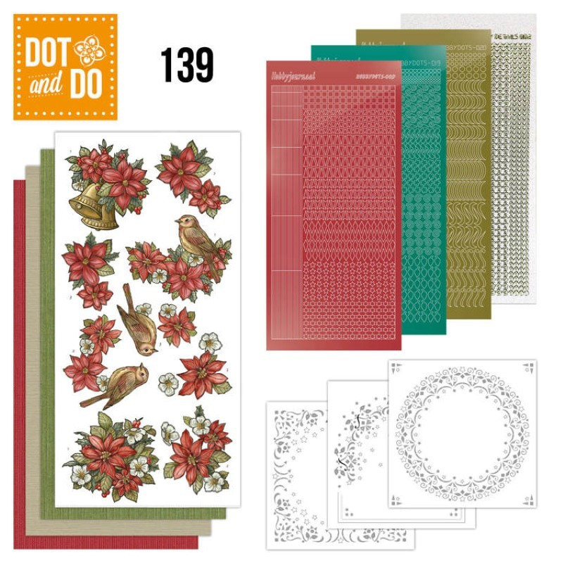 Dot and do 139 - kit Carte 3D - Poinsettias de Noël