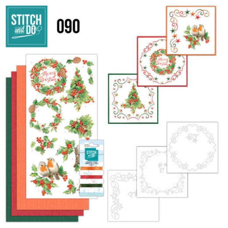 Stitch and do 90 - kit Carte 3D broderie - Joyeux Noël