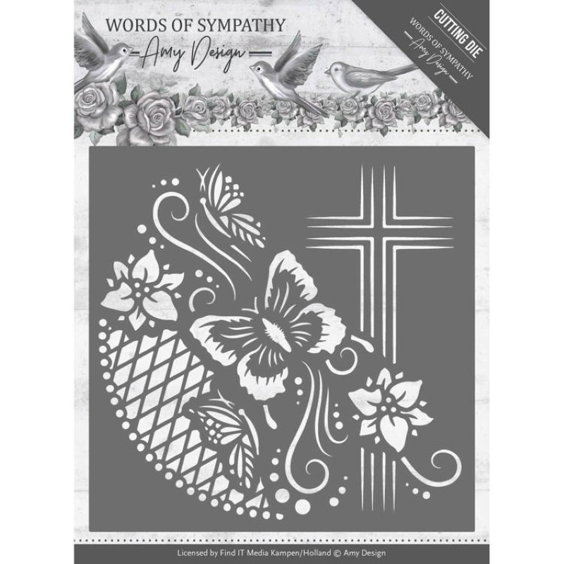 Die - Amy Design - Words of Sympathy - Cadre avec croix 13x13 cm Die - Amy Design - Words of Sympathy - Cadre avec croix 13x13 cm