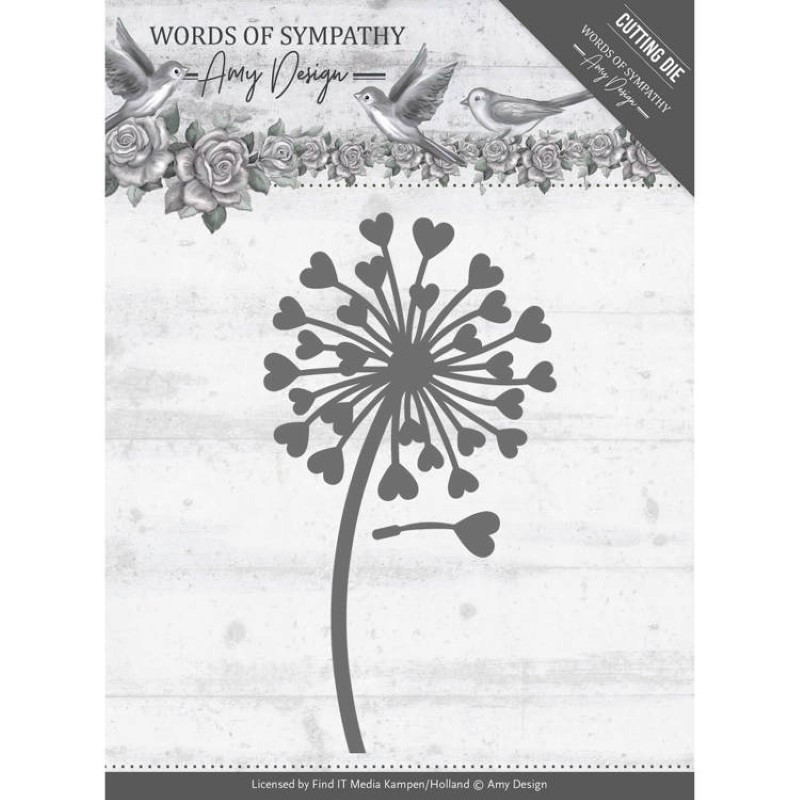 Die - Amy Design - Words of Sympathy - Fleurs et coeurs 4.5x8.3 cm Die - Amy Design - Words of Sympathy - Fleurs et coeurs 4.5x8.3 cm