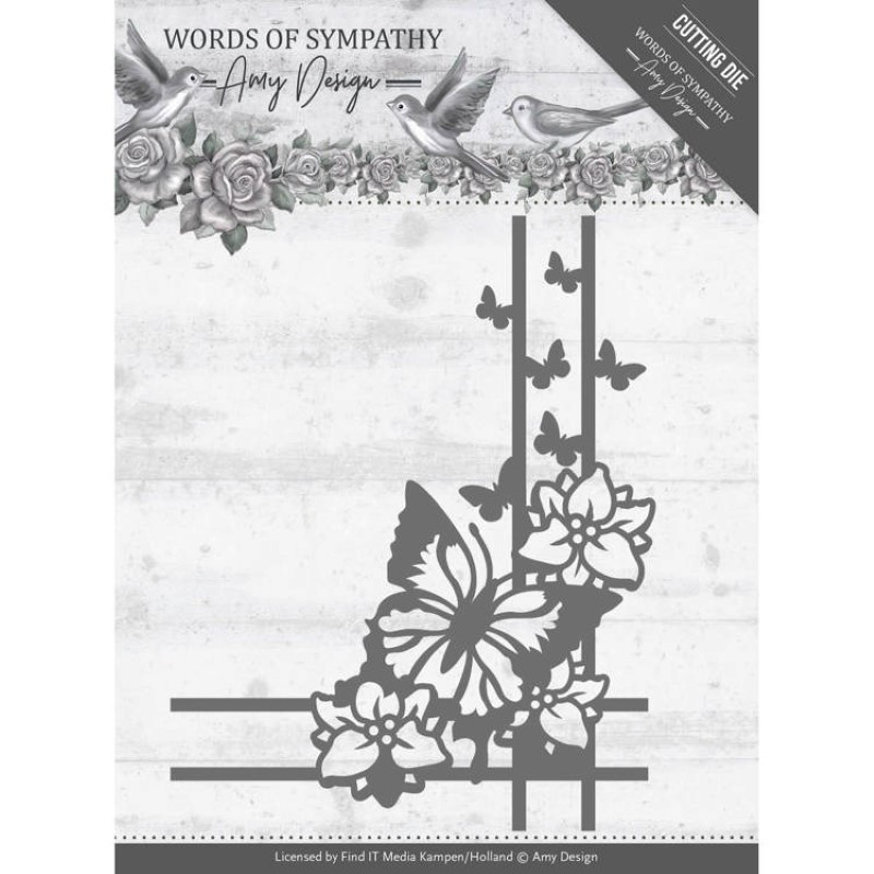 Die - Amy Design - Words of Sympathy - Coins papillons 7.1 x9 cm Die - Amy Design - Words of Sympathy - Coins papillons 7.1 x9 cm