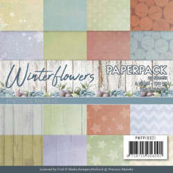 Bloc de papier - precious marieke - Winter flowers 15.2 x 15.2 cm
