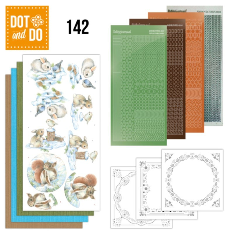 Dot and do 142 - kit Carte 3D - Lapins et Ecureuils dans la neige