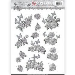 Carte 3D prédéc. - Amy Design - Words of Sympathy - Roses Blanches