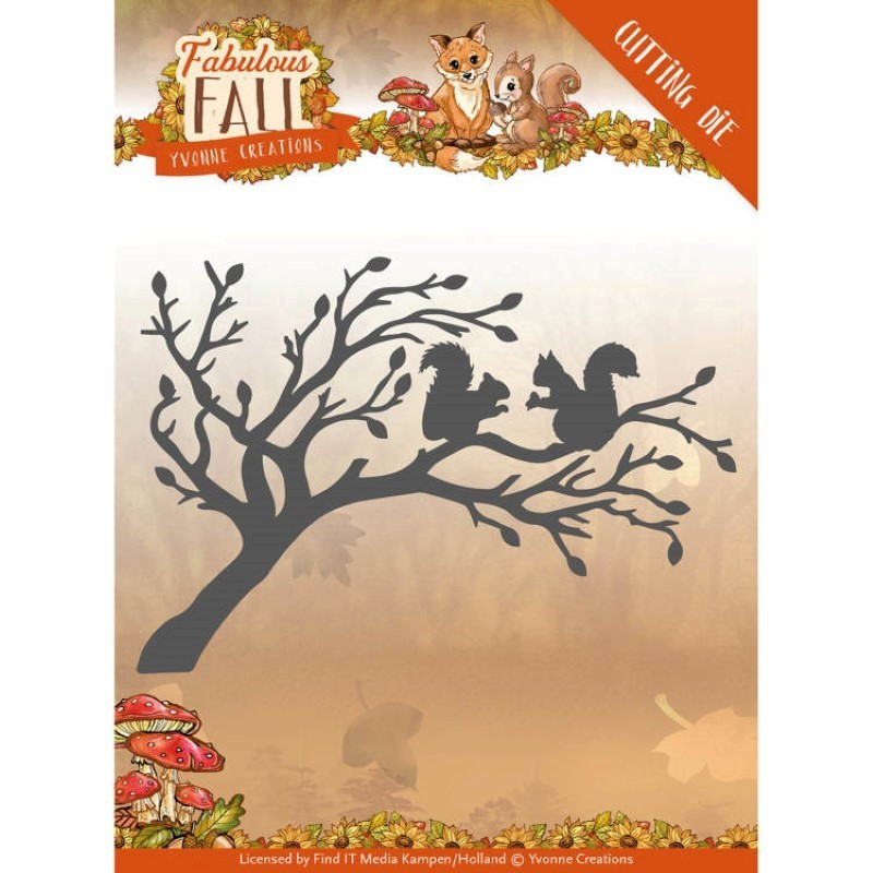 Dies - Yvonne Creations - Fabulous Fall - Ecureuils sur arbre Dies - Yvonne Creations - Fabulous Fall - Ecureuils sur arbre