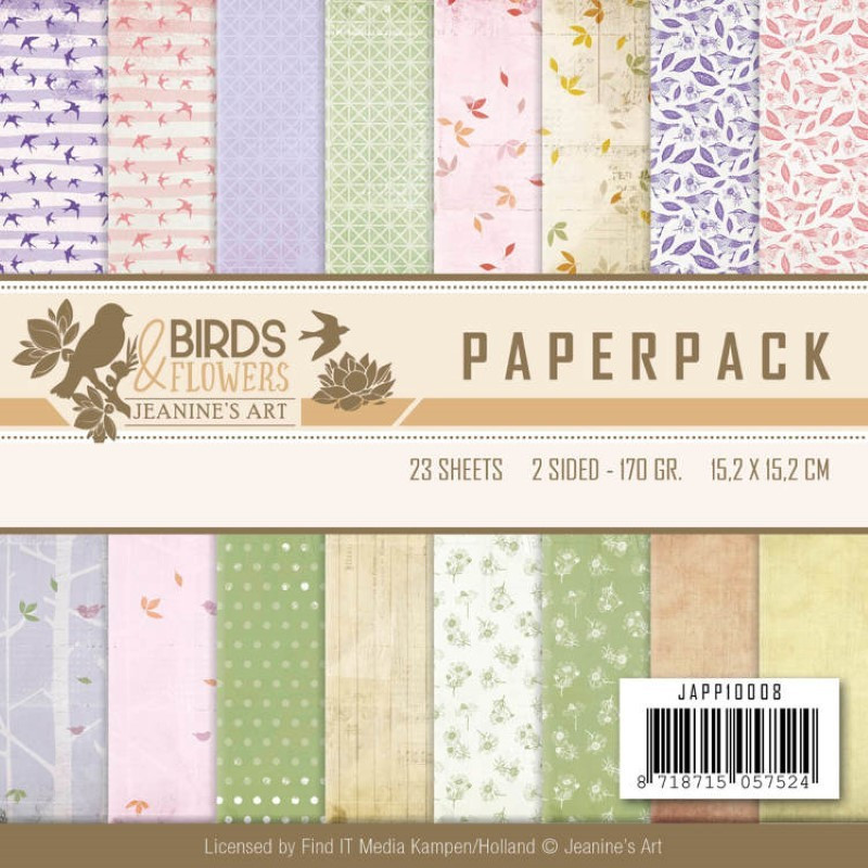 Bloc de papier - Jeanine's Art - Birds and Flowers 15.2 x 15.2 Bloc de papier - Jeanine's Art - Birds and Flowers 15.2 x 15.2