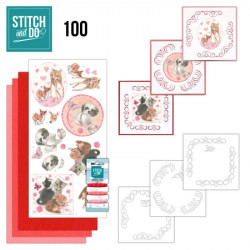 Stitch and do 100 - kit Carte 3D broderie - Petits animaux