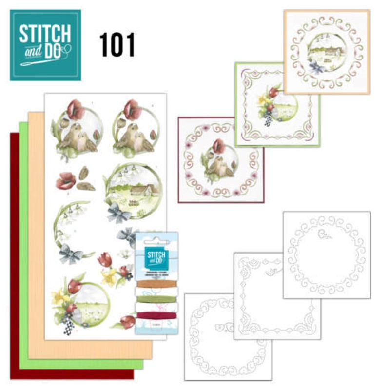 Stitch and do 101 - kit Carte 3D broderie - C'est le printemps