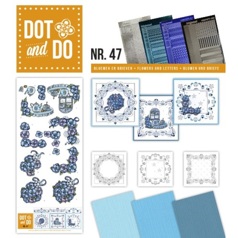 Dot and do 047 - kit Carte 3D - Fleurs et thé