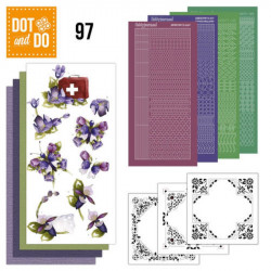 Dot and do 097 - kit Carte 3D - fleurs violettes