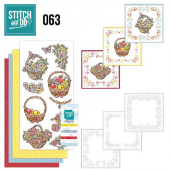 Stitch and do 63 - kit Carte 3D broderie - Paniers de fleurs