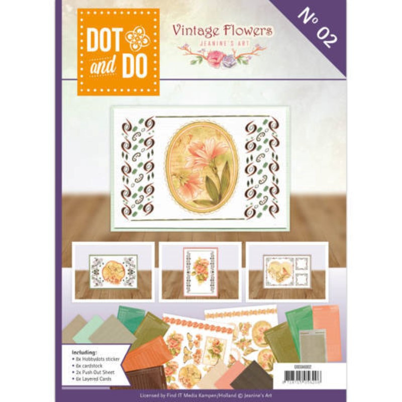 Dot and do Livre n°2 - Kit Carte 3D - Vintage flowers