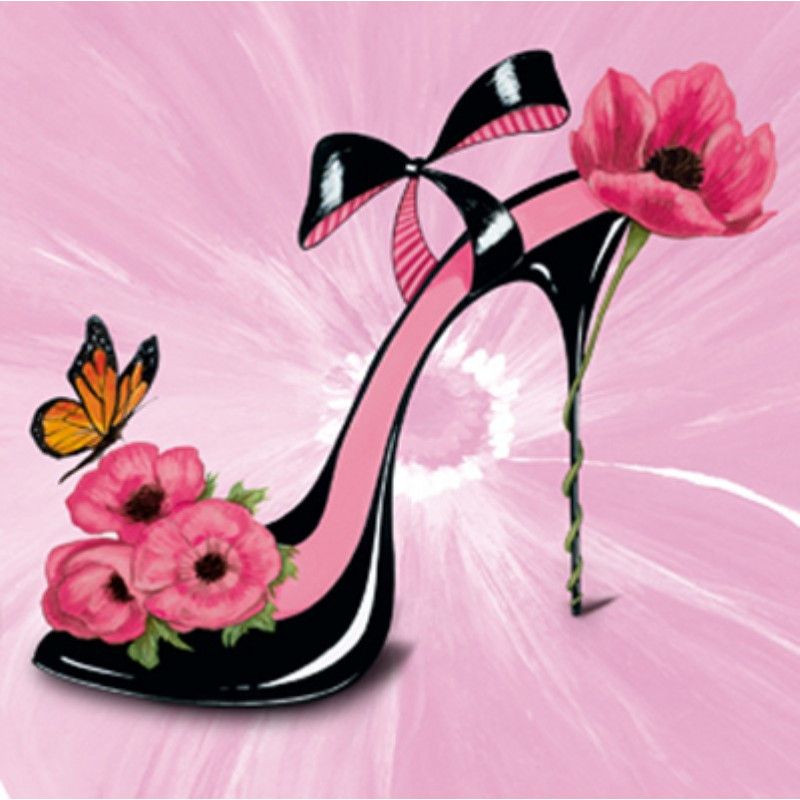 Image 3D  - ncn 4967 - 30x30 - chaussure fleurie