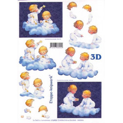 Carte 3D à découper - Angelots bleus - 416908