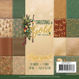 Bloc de papier - Amy Design - Christmas in gold 15.2 x 15.2